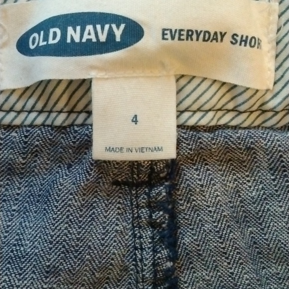 Old Navy linen blend navy dots everyday short. Size 4. - Picture 7 of 10